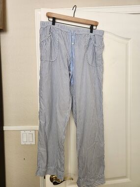 Victoria's Secret Blue and White Striped Pajama Joggers